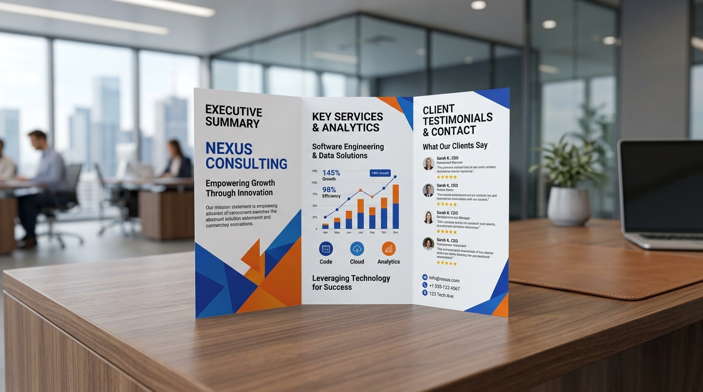 Corporate Tri-Fold Business Brochure & Service Catalog
