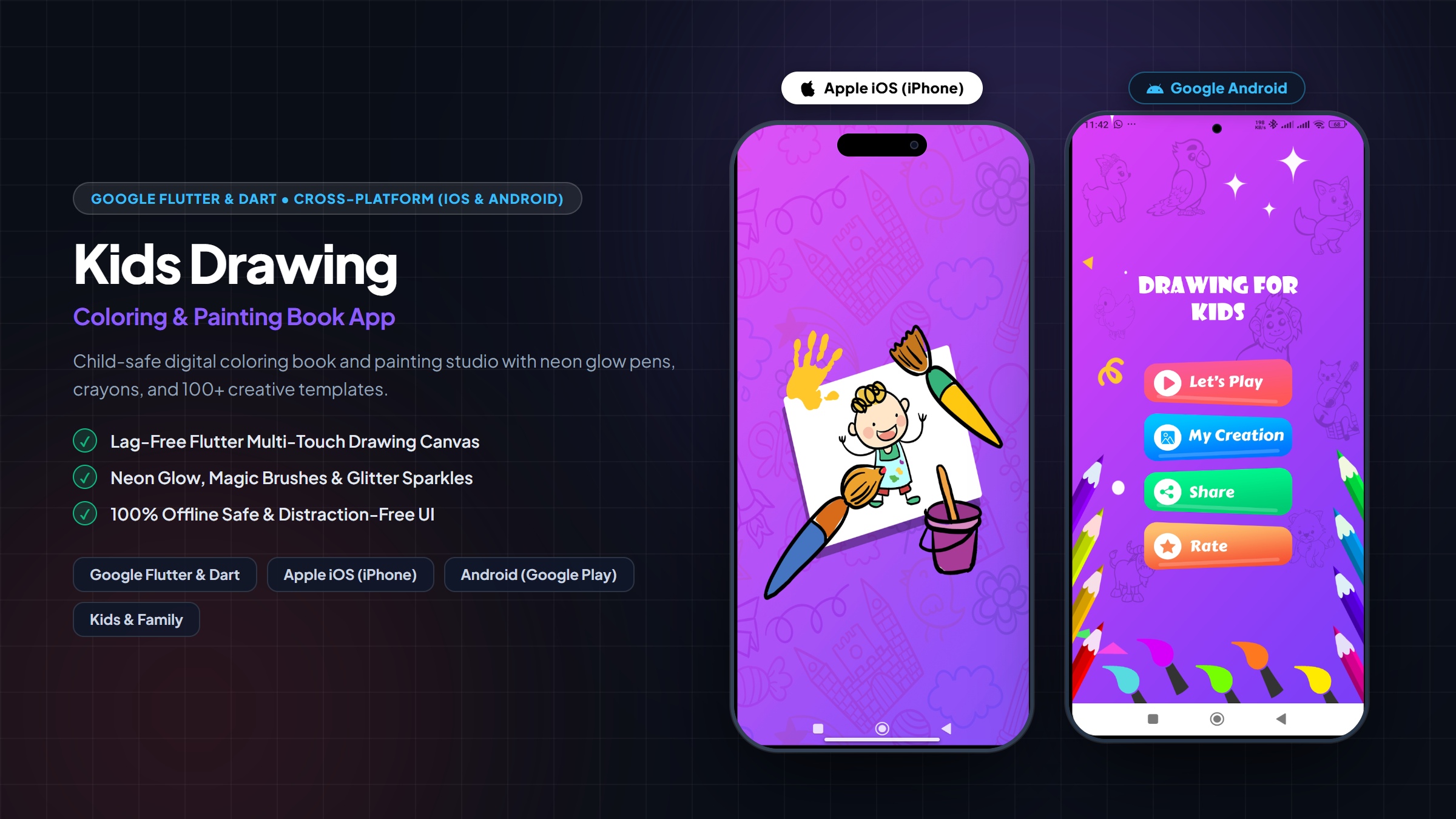 Kids Drawing Book - Paint & Coloring Offline Game