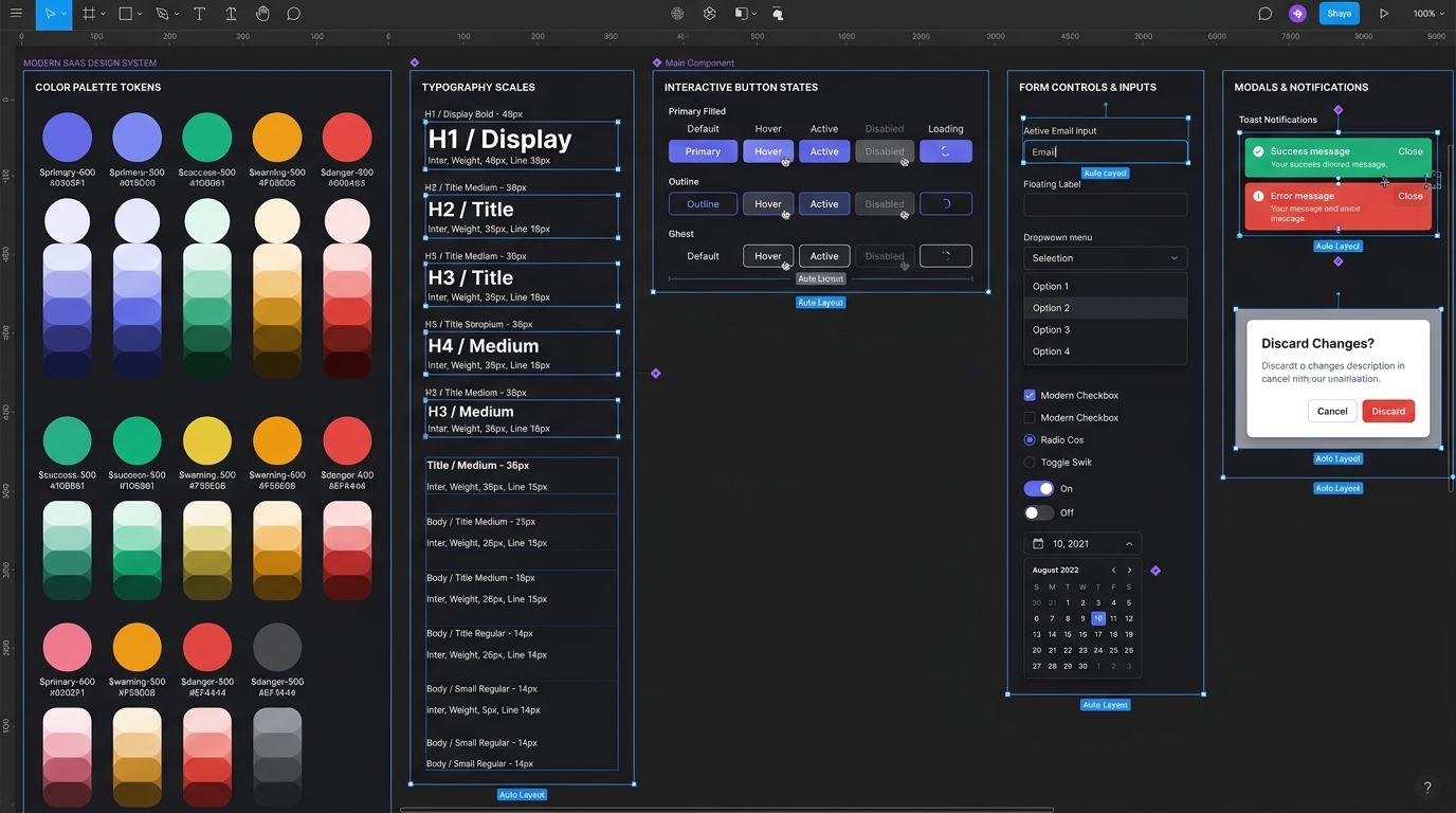 Modern UI/UX Design Systems, Figma Tokens & Web Designs