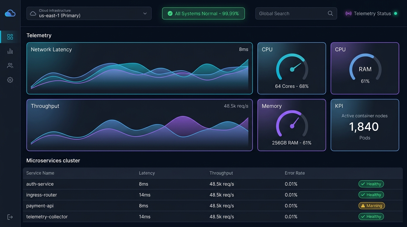 Enterprise Cloud SaaS Dashboard & Telemetry UI/UX